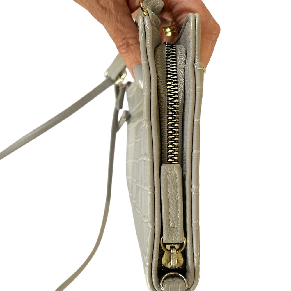 TAUPE GREY TRAVEL ORGANIZER CROSSBODY PURSE - Picture 15 of 16